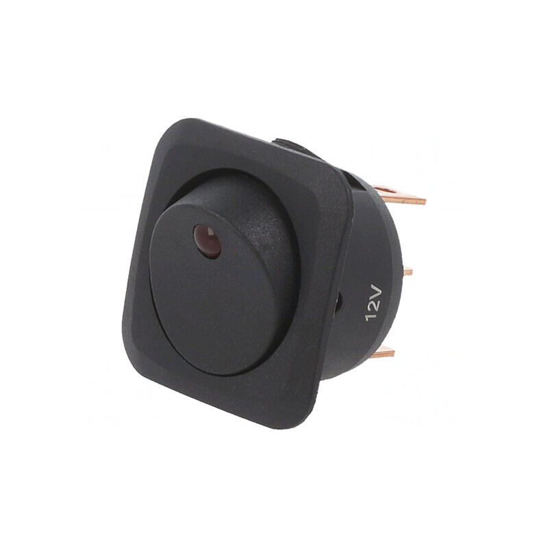 Comutator Rocker ON-OFF cu LED, 25A, 12V, Negru | Electronic-mag.ro | Componente Electronice