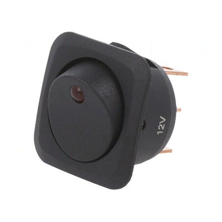 Comutator Rocker ON-OFF cu LED, 25A, 12V, Negru | Electronic-mag.ro | Componente Electronice
