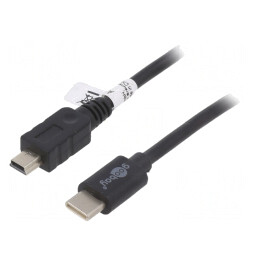 Cablu USB 3.1 USB B mini la USB C 0,5m Negru | Electronic-mag.ro | Componente Electronice