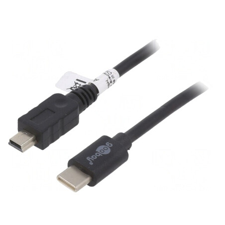 Cablu USB 3.1 USB B mini la USB C 0,5m Negru | Electronic-mag.ro | Componente Electronice