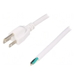Cablu Alb 1,8m 13A NEMA 5-15 3x16AWG PVC | Electronic-mag.ro | Componente Electronice