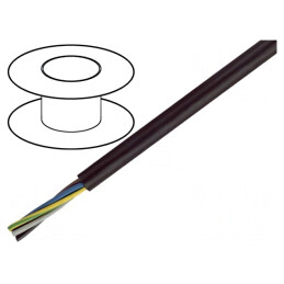 Cablu Electric Rotund Negru 5G1,5mm2 450V/750V