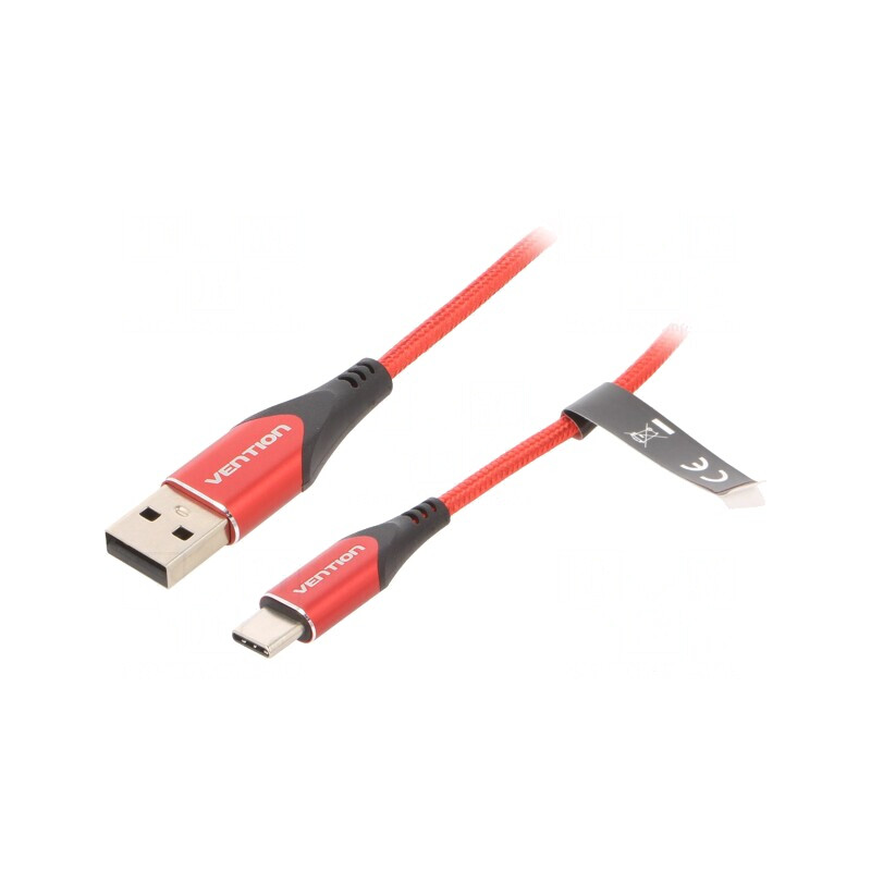 Cablu USB 2.0 USB-A la USB-C 2m Roșu | Electronic-mag.ro | Componente Electronice