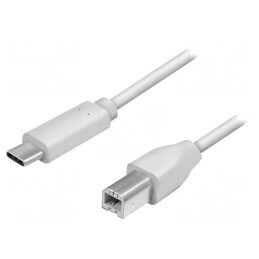 Cablu USB 2.0 USB B la USB C 1m Gri | Electronic-mag.ro | Componente Electronice
