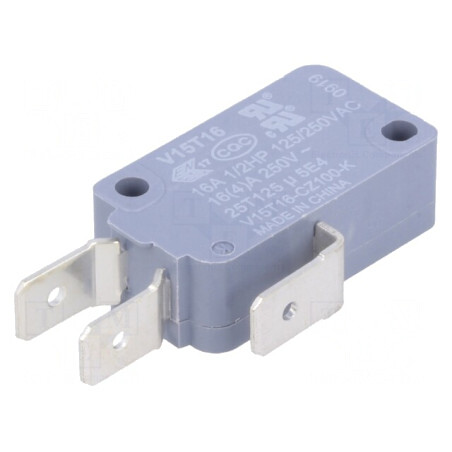 Microîntrerupător SNAP ACTION 16A 250V SPDT fără manetă | Electronic-mag.ro | Componente Electronice