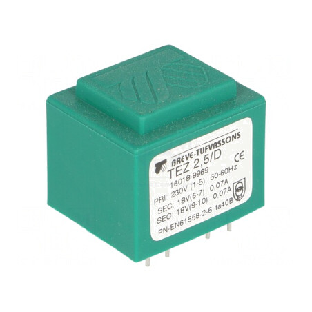 Transformator Încapsulat 2,5VA 230V 18V 69,4mA | Electronic-mag.ro | Componente Electronice