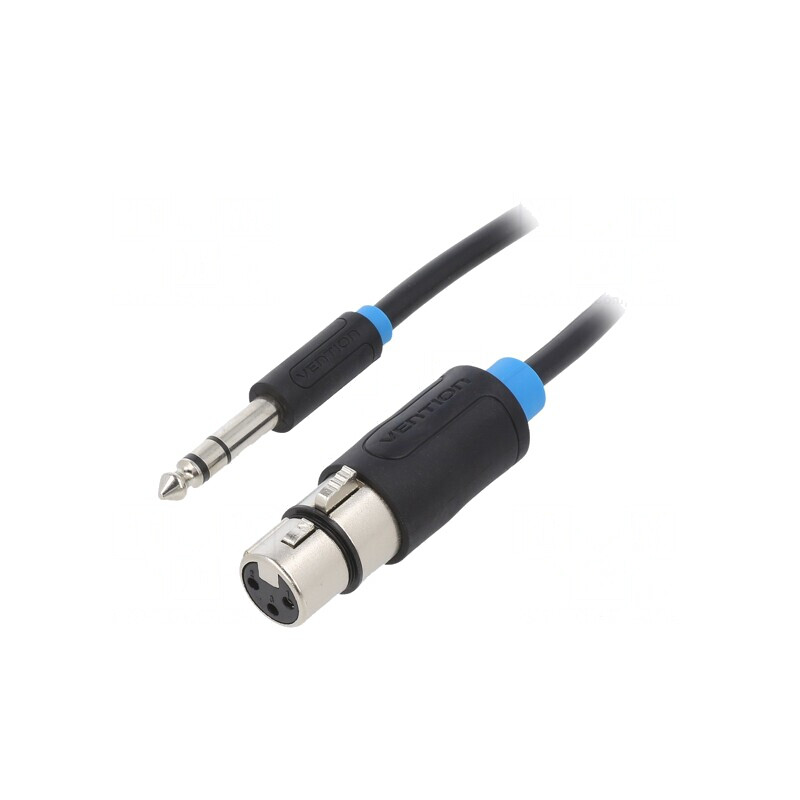 Cablu Audio Jack 6,3mm la XLR Feminin 3 Pin 1,5m Negru | Electronic-mag.ro | Componente Electronice
