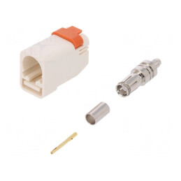 Conector FAKRA Mamă Crimpat Polarizare B-Cream White | Electronic-mag.ro | Componente Electronice
