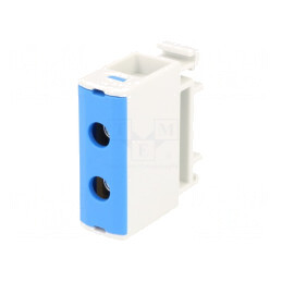 Conector Șine 2,5-35mm2 1 Pista 2 Borne Albastru | Electronic-mag.ro | Componente Electronice