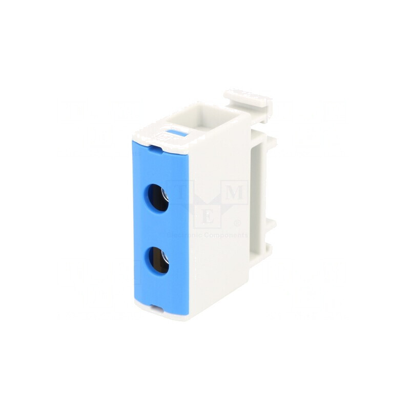 Conector Șine 2,5-35mm2 1 Pista 2 Borne Albastru | Electronic-mag.ro | Componente Electronice