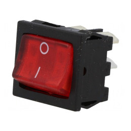 Rocker Switch DPST ON-OFF 10A 250VAC 28VDC Red | Electronic-mag.ro | Componente Electronice