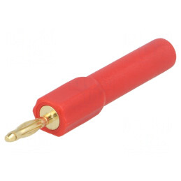 Cablu Banana 2mm 10A 30VAC Roșu Aurit 45mm Poliamidă