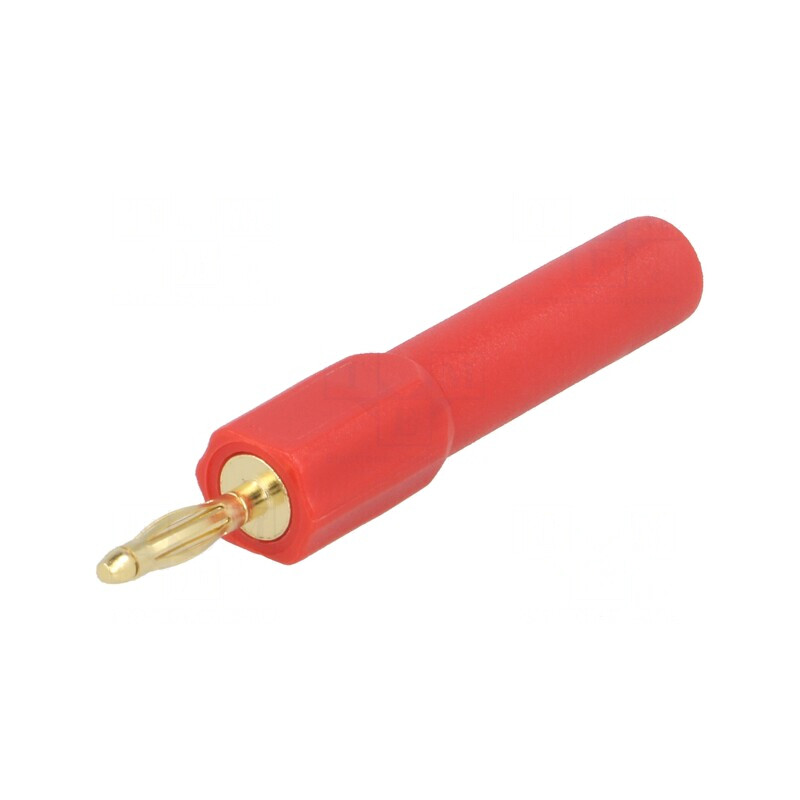 Cablu Banana 2mm 10A 30VAC Roșu Aurit 45mm Poliamidă | Electronic-mag.ro | Componente Electronice