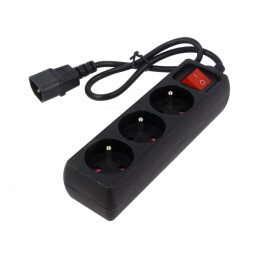 Prelungitor alimentare 3 prize negru 0,6m 10A | Electronic-mag.ro | Componente Electronice