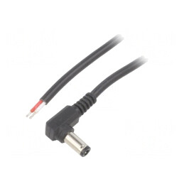 Cablu Alimentare 2x0,5mm2 DC 5,5/2,5 Negru 1,5m | Electronic-mag.ro | Componente Electronice