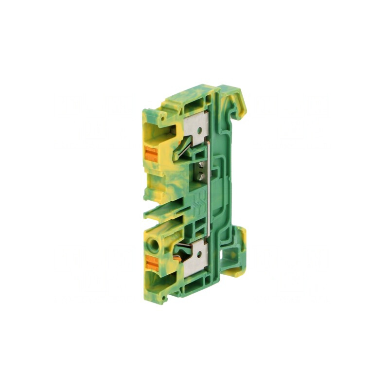 Conector Șine Galben-Verde 4mm2 2 Borne TS35 | Electronic-mag.ro | Componente Electronice