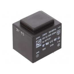 Transformator încapsulat 3VA 230VAC 18V 167mA PCB | Electronic-mag.ro | Componente Electronice