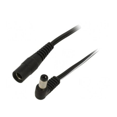 Cablu DC 5,5/2,1 mm 2x0,5mm2 Mufă și Soclu în Unghi | Electronic-mag.ro | Componente Electronice