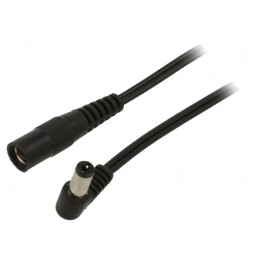 Cablu Alimentare DC 5,5/2,1 la 5,5/2,5 în Unghi 2x0,5mm2 | Electronic-mag.ro | Componente Electronice