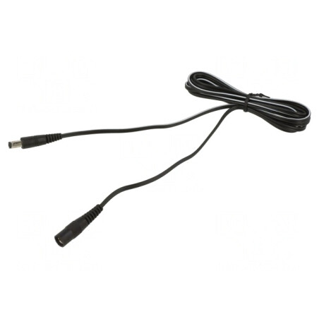 Cablu DC 5,5/2,1 mm Negru 2x0,5 mm² | Electronic-mag.ro | Componente Electronice