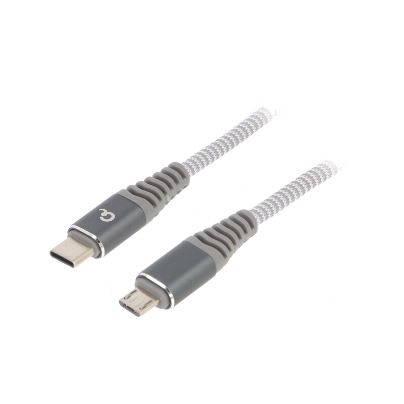 Cablu USB 2.0 Micro USB la USB C 1.5m Alb-Gri | Electronic-mag.ro | Componente Electronice Cablu USB 2.0 Micro USB la USB C 1.5m Alb-Gri | Electronic-mag.ro | Componente Electronice
