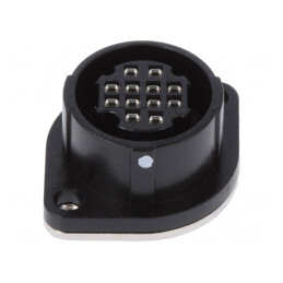 Conector circular soclu RP17 12 pini push-pull argintat | Electronic-mag.ro | Componente Electronice