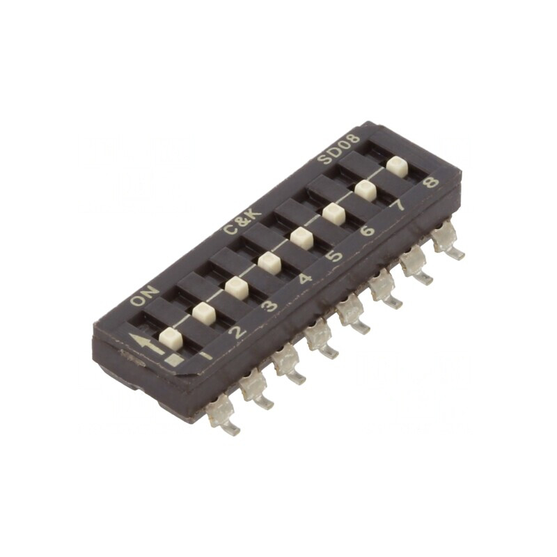 Comutator DIP-SWITCH 8 Secțiuni ON-OFF SMT | Electronic-mag.ro | Componente Electronice