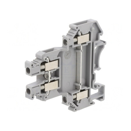 Conector Îmbinare Șine 2 Piste 4 Borne Gri Poliamidă | Electronic-mag.ro | Componente Electronice