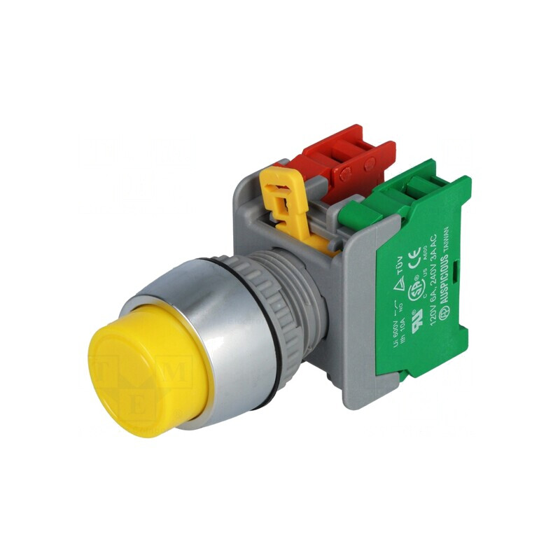 Comutator apăsare 22mm 1NC/1NO | Electronic-mag.ro | Componente Electronice