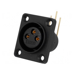 Soclu XLR Mamă 3 Pin 90° Aurit | Electronic-mag.ro | Componente Electronice