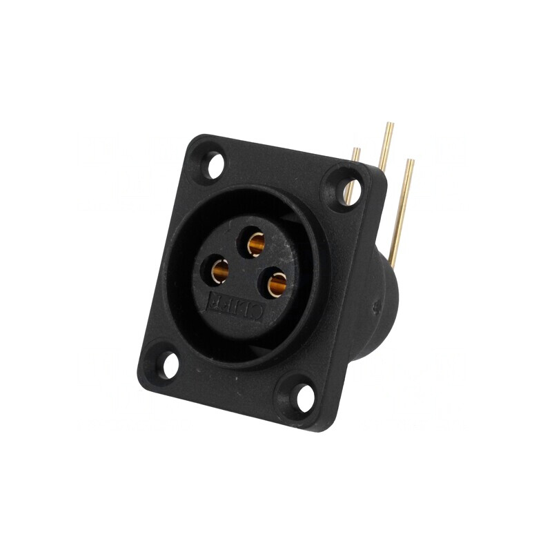 Soclu XLR Mamă 3 Pin 90° Aurit | Electronic-mag.ro | Componente Electronice