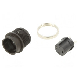 Conector Circular Soclu 3P Argintat 7A IP40 150V | Electronic-mag.ro | Componente Electronice