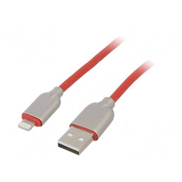 Cablu USB 2.0 Apple Lightning 1m Roșu | Electronic-mag.ro | Componente Electronice