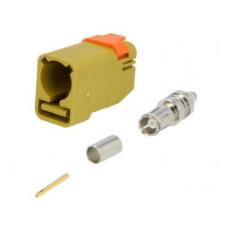 Conector FAKRA Mamă Crimp Polarizare K-Curry Galben | Electronic-mag.ro | Componente Electronice