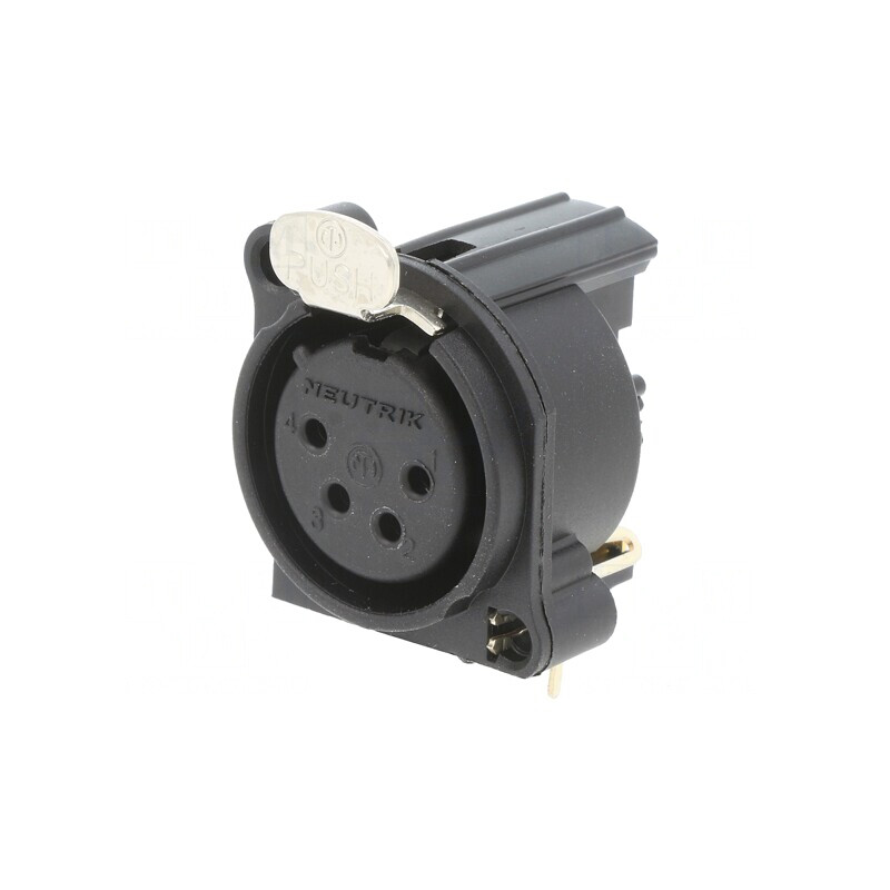 Soclu XLR Mamă 4 Pin Unghi 90° Buton Negru 6A | Electronic-mag.ro | Componente Electronice Soclu XLR Mamă 4 Pin Unghi 90° Buton Negru 6A | Electronic-mag.ro | Componente Electronice