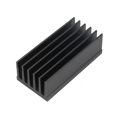 Radiator Negru cu Aripioare 75x36.8x25mm | Electronic-mag.ro | Componente Electronice