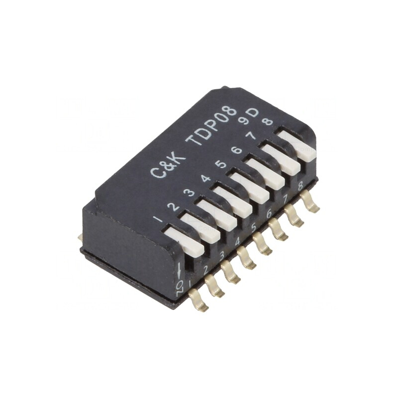Comutator DIP-SWITCH 8 Secțiuni OFF-ON 0,025A 25VDC | Electronic-mag.ro | Componente Electronice