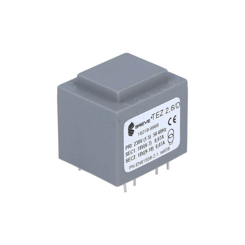 Transformator încapsulat 2,5VA 230V 18V 69,4mA | Electronic-mag.ro | Componente Electronice Transformator încapsulat 2,5VA 230V 18V 69,4mA | Electronic-mag.ro | Componente Electronice