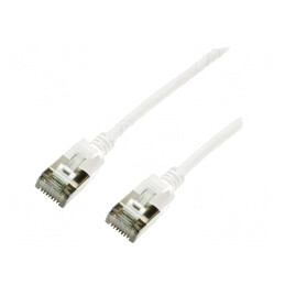 Patch cord U/FTP Cat6a elastomer termoplastic TPE alb