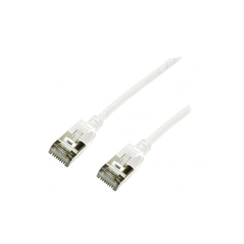 Patch cord U/FTP Cat6a elastomer termoplastic TPE alb | Electronic-mag.ro | Componente Electronice