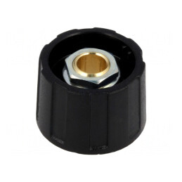 Buton rotativ negru 6mm ABS