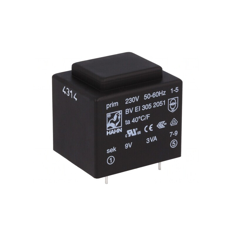 Transformator Încapsulat 3VA 230V 9V PCB BVEI | Electronic-mag.ro | Componente Electronice