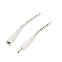 Cablu DC Alb 2x0,5mm2 Cu Mufe 5,5/2,1 și 2,35/0,7 | Electronic-mag.ro | Componente Electronice