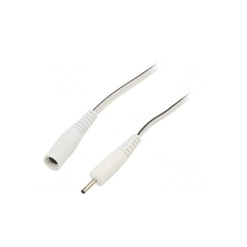 Cablu DC Alb 2x0,5mm2 Cu Mufe 5,5/2,1 și 2,35/0,7 | Electronic-mag.ro | Componente Electronice