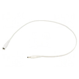 Cablu DC Alb 2x0,5mm2 Mufă 3,5/1,3 Soclu 5,5/2,1 | Electronic-mag.ro | Componente Electronice