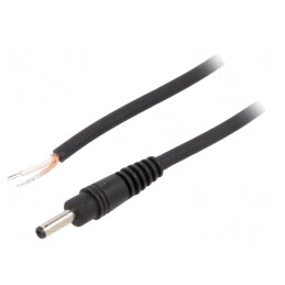 Cablu Negru 1.5m DC 3.5/1.3 Mufă Drept 1x0.75mm2 | Electronic-mag.ro | Componente Electronice