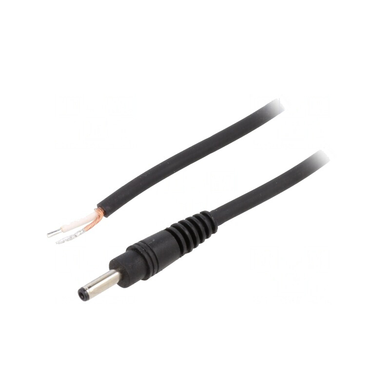 Cablu Negru 1.5m DC 3.5/1.3 Mufă Drept 1x0.75mm2 | Electronic-mag.ro | Componente Electronice