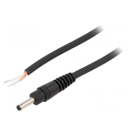 Cablu Negru 1.5m DC 3.5/1.3 Mufă Drept 1x0.75mm2 | Electronic-mag.ro | Componente Electronice