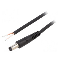Cablu Alimentare DC 5,5/1,7 Negru 1,5m | Electronic-mag.ro | Componente Electronice
