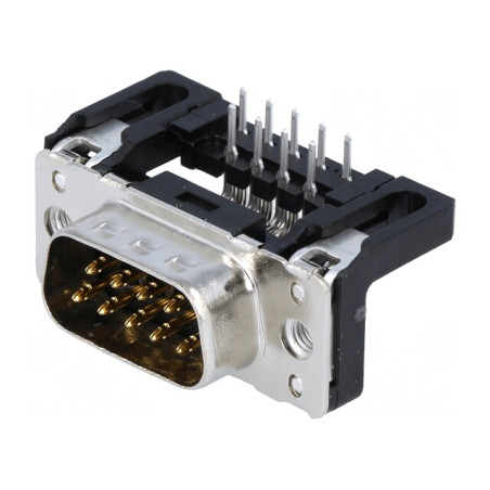 Conector D-Sub 9-Pin Soclu Tată 90° THT M3 | Electronic-mag.ro | Componente Electronice